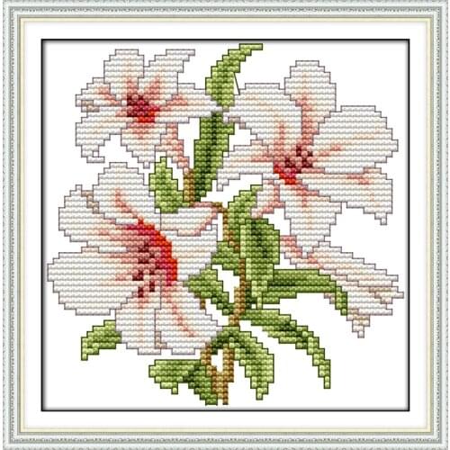 The flower of happiness (2) cross stitch kit 14ct 11ct count print x stitching embroidery DIY handmade needlework plus