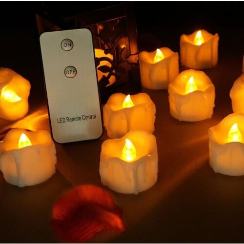 12 Pack Remote or not Remote New Year Candles Battery Powered Led Tea Lights Tealights Fake Led Candle Light Home Decor