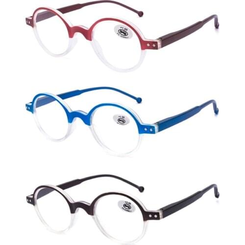 Male Retro Reading Glasses Female Round Small Frame Plastic With Hles Comfortable And Anti-Dropping Essential For Computer Work