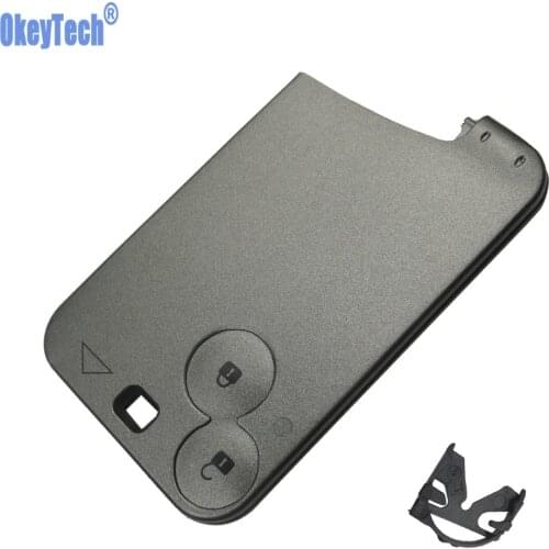 OkeyTech 2 Buttons Smart Key Card For Renault Laguna Remote Car Key Shell Cover Case Replacement FOB Without Blade Case Cover