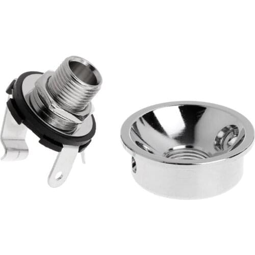 P15D for 6.35mm Plug Electrosocket TL Silver Electric Guitar Socket Jack Plate