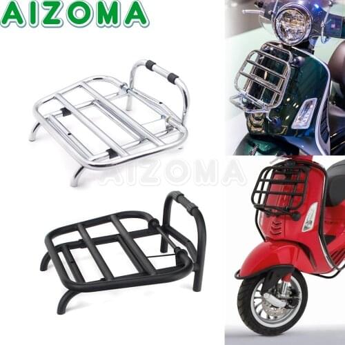 Motorcycle Accessories Steel Front Luggage Rack Bracket Holder For Vespa Primavera 150 2015-2019 Sprint 150 2017 Black Chrome