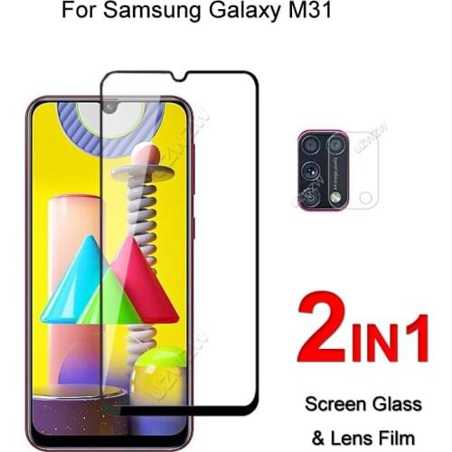 Full Cover Glass For Samsung Galaxy M31 Screen Protector Protective Tempered Glass Explosion Proof & Camera Lens Film