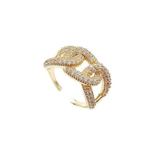 Full diamond geometry in stylish design with a sense of elegant network influence same style index finger ring