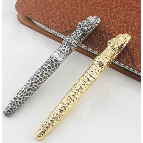 Luxury Jinhao Full Metal Fountain Pen Golden Leopard Ink Pen for Writing Business Office Gift canetas
