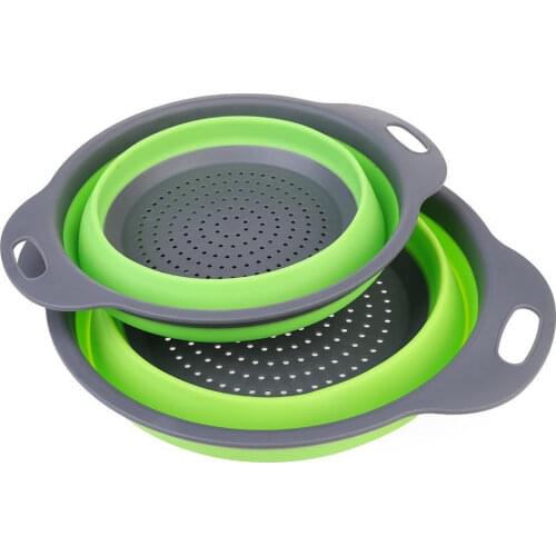 Foldable Silicone Colander Fruit Vegetable Washing Basket Strainer Strainer Collapsible Drainer With Handle Kitchen Tools