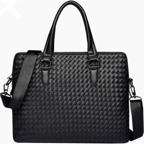 Fashion Casual Men Retro Handbag Synthetic Leather Tote Bag Female Shoulder Large Capacity Hand Bags Hand Weaving Leisure Totes