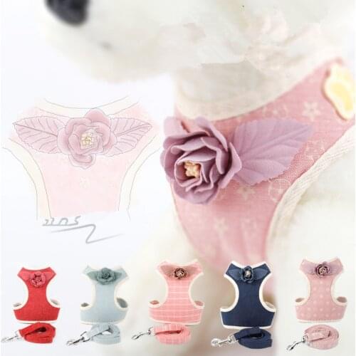 Dog Harness for Chihuahua Pug Small Medium Dogs Nylon Mesh Puppy Cat Harnesses Vest Reflective Walking Lead Leash Petshop Sets