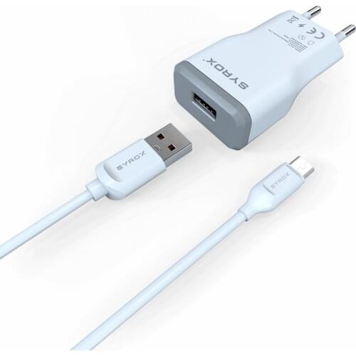SYROX 2.0A Micro USB Wall Charger And Data Cable for Android Mobiles, Samsung, Realme, Sony, Xiaomi, Oppo, Honor, Asus, Vivo