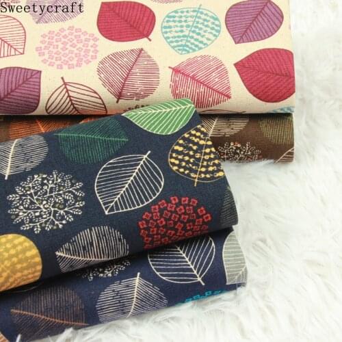 110x45cm Thick Cotton Fabric By Yard Big Leaves Printed DIY Sewing Dress Masks Bag table cloth curtain pillow Party Home Decor