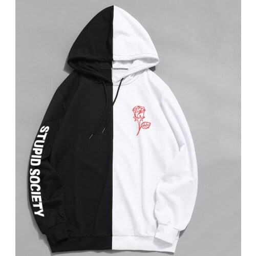 Spring Thin Section Two-color stitching Hoodies Women Men Printed 2020 Social Media Stars Hoodies Funny Unisex Tracksuit