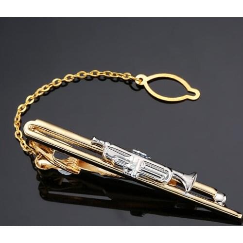 High quality music suona tie clip brand new fashion jewelry mens wedding business shirt suit tie badge pin gift, free shipping