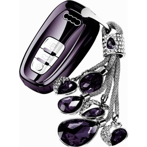 High quality New Soft TPU car key housing cover for Audi Q5 A4 A5 A6 A7 A8 S5 S6 S7 S8 key protective cover Auto key chains