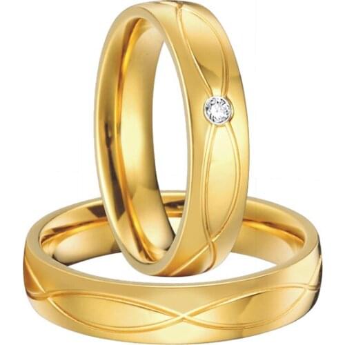 High end handmade custom titanium jewelry gold color vintage wedding bands promise rings sets