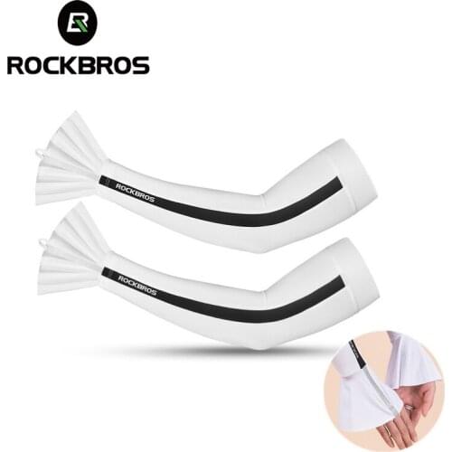 ROCKBROS Protection Flared Sleeves For Women Men Summer UPF50 Cycling Running Outdoor Sports Compression Anti-UV Sun Arm Sleeves