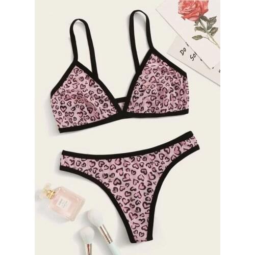 Womens Sexy Lingerie Sexy Bra Set Erotic Underwear Set Female Transparent Bra Sets Lace Love Stars Lingerie Set Brassiere Mujer