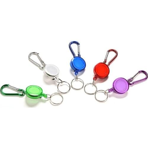 1Pc Car Key Chain Climbing Carabiner Durable Colorful Retractable Strap Carabiner Card Key Holder Chain Gift