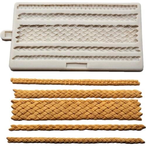 1pcs Twist Rope Lace Cake Silicone Mold Fondant Mold Birthday Cake Decorating Tools Chocolate Gumpaste Mold K420