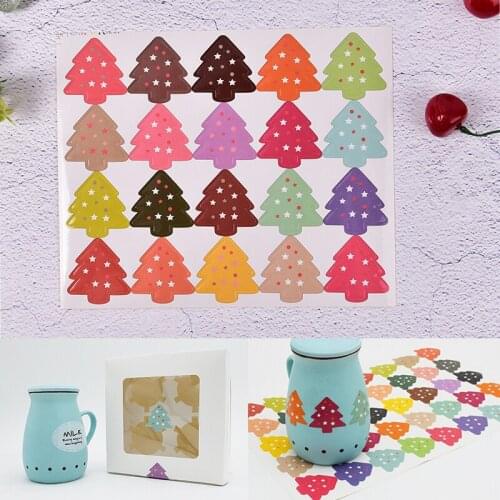 100x Christmas Tree Badge Design DIY Multifunction Seal Sticker Gift Label