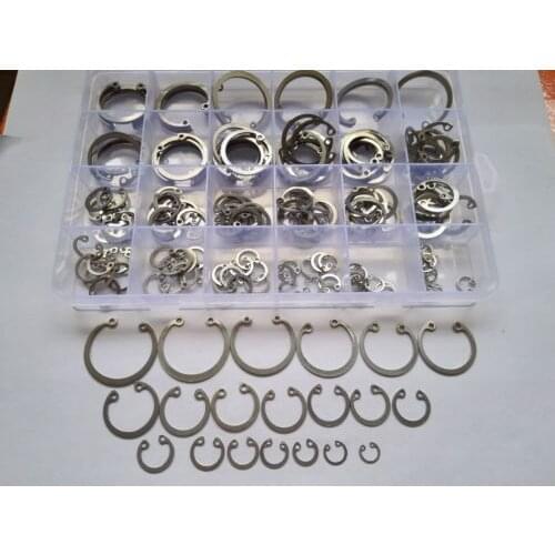190pcs 304 Stainless Steel Hole Spring Collar C type Retainer Assortment Free Shipping