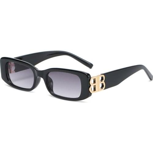 2021 New Style Classic Retro Sunglasses Women Small Square Frame Letter Sun Glasses Ladies Ocean Lens Sunglasses Oculos UV400