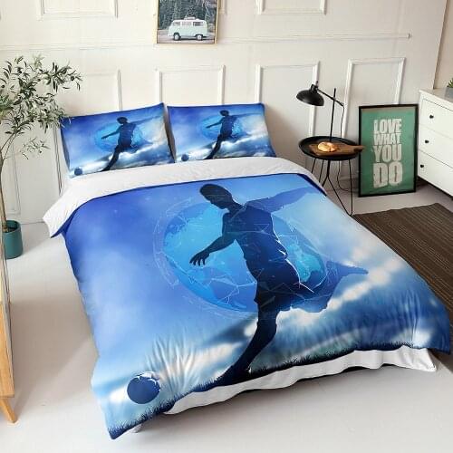 3D Print Bedding Set Sports Football Printed Pillow Case Duvet Cover Double Size Household Textile Products Decoration Teenager