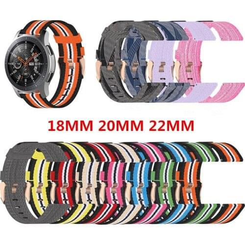 50pcs 18mm 20/22MM Nylon Loop Wristwatch Strap for Xiaomi Mi Smart Watch For HUAWEI GARMIN Fossil Wrist Bracelet Watchband Band