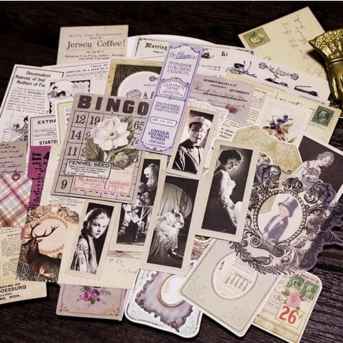 KLJUYP 70pcs Mixed Tag Vintage Design Paper Packs for Scrapbooking DIY Projects/Photo Album/Card Making Crafts 2