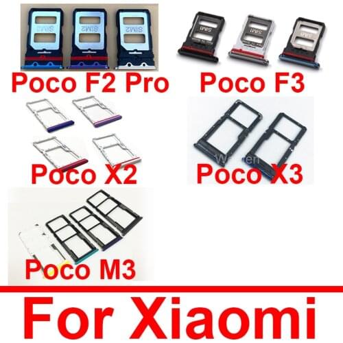 Sim Card Tray Slot For Xiaomi Poco X3 M2007 J20CG/CT SIM Card SD Memory Card Reader Holder Flex Cable Ribbon Repair Parts