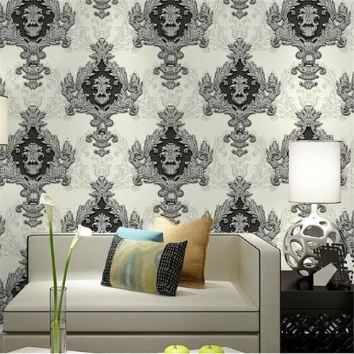 Beibehang European style 3D three-dimensional deep embossed Damascus AB version PVC waterproof wallpaper hotel wallpaper