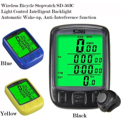 Wireless Bicycle Code Meter Automatic Wake-up Bike Stopwatch LCD Light Control Intelligent Backlight Anti-Interference Odometer