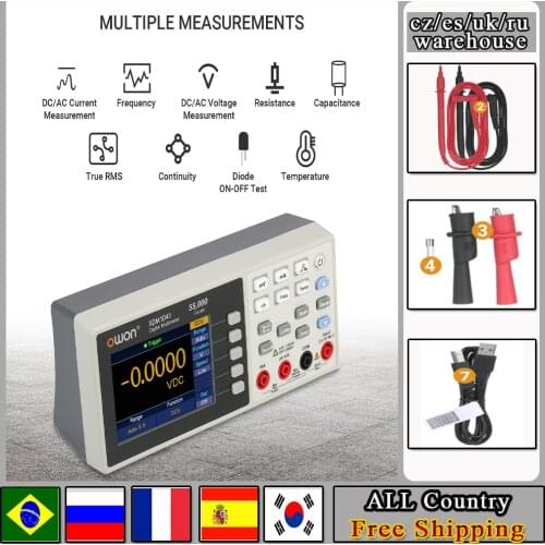 55,000 Counts Digital Multimeter High Accuracy Universal Meter TFT LCD with Backlight Ammeter AC/DC Voltage/Current Meter