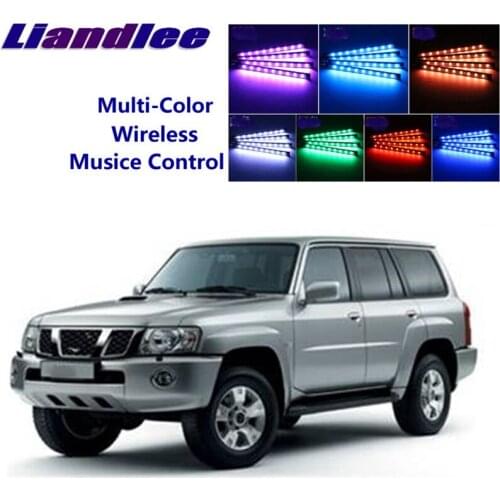 LiandLee Car Glow Interior Floor Decorative Seats Accent Ambient Neon light For NissanPatrol Patrol Y61 MK5 1997~Onwork