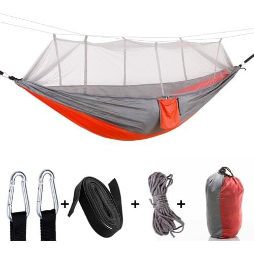 Fonoun Camping Hammock with Mosquito Net Tent Nylon for 2 Persons Breathable 260x140cm Ultra Light FNT663