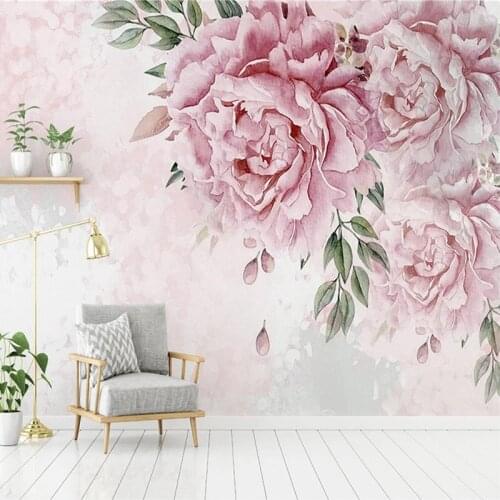 Custom Photo Wallpaper Modern 3D Hand Painted Flowers Murals Living Room Bedroom Romantic Home Decor Wall Papers Papel De Parede