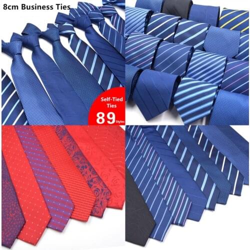 89 Styles Mens Ties Solid Color Stripe Flower Floral 8cm Jacquard Necktie Accessories Daily Wear Cravat Wedding Party Gift