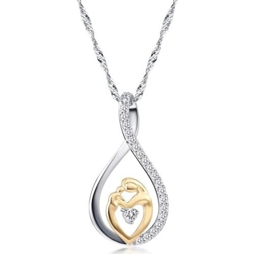 Personality Fashion Silver Color Heart Pendant Necklace Copper Zircon Necklace Jewelry Ms. Necklace Gift High Quality