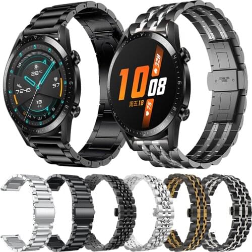Classic Metal stainless steel Wrist Band For Huawei Watch GT 2 42mm 46mm Strap for Watch GT 2e Honor GS Pro Bracelet Watchbands