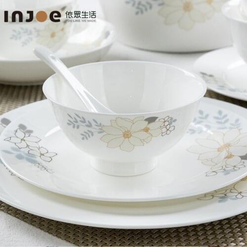 Korean Guci high-grade bone china tablewareTangshan bowls and dishes household dishes simple European ceramics free collocation