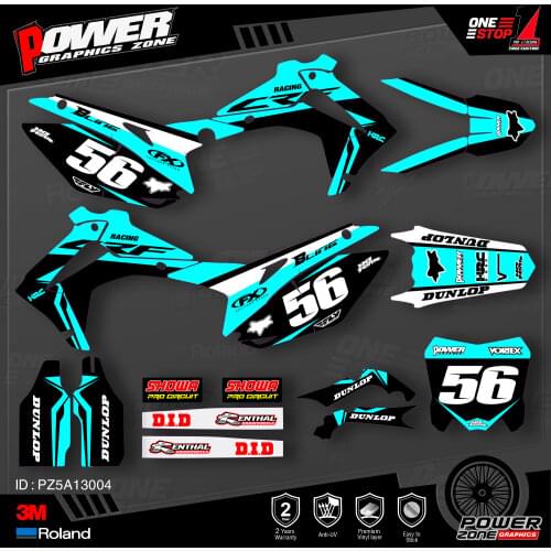 PowerZone Custom Team Graphics Backgrounds Decals 3M Stickers Kit For HONDA 2014-2017 CRF250R 2013-2016 CRF450R 004