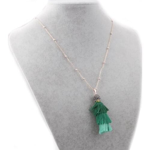 Marcasite Stone Tassel Necklace
