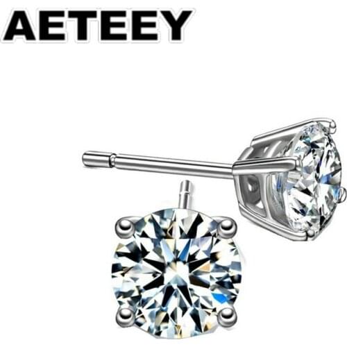 Real 0.5 Carat D Color Moissanite Bridal Stud Earrings 100% 925 Sterling Silver Sparkling Engagement Party Fine Jewelry JC-08