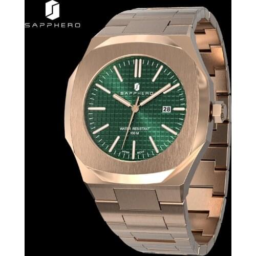 SAPPHERO Mens Gold Watch
