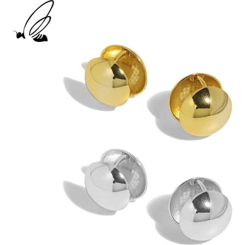 SSTEEL Hoops Earrings Simple Smooth Sterling Silver 925 Gift For Women Gold Earing Minimalist Boho Personalized Fine Jewellery