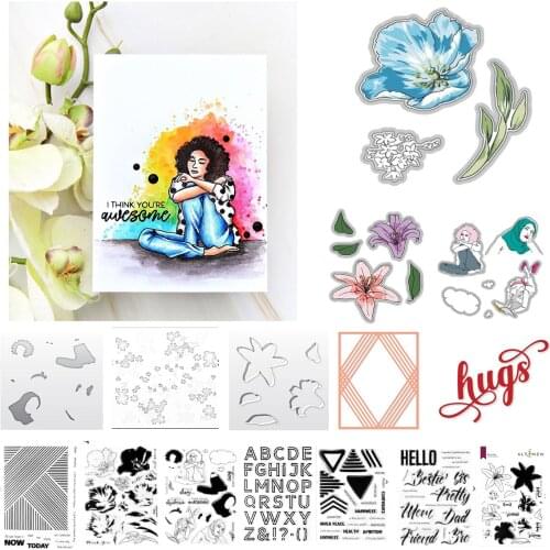 Christmas Hugs Letter Stamps New Metal Cutting Dies Stamps Stencil For Scrapbook Diary Decoration Embossing Template 2021 New