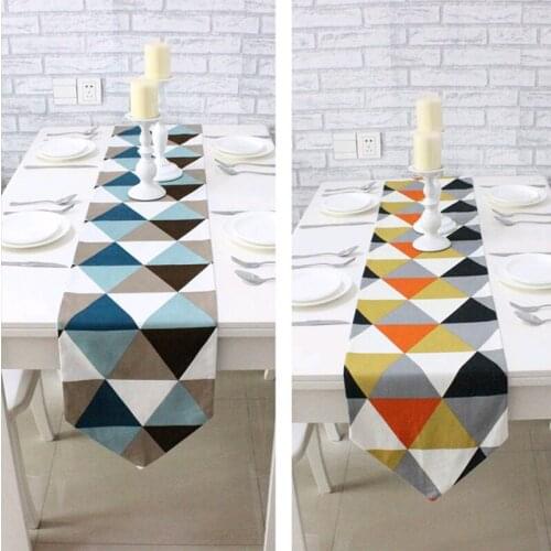 Nordic Simple modern Geometry Vector lattice Table flag Pattern Home Table decor Placemat Tea Western mats coffee Table flag