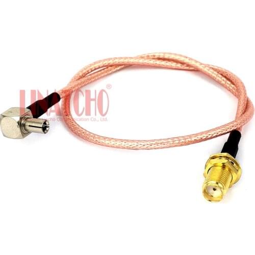 25cm RG316 coaxial cable antenna jumper cable SMA female to TS9 right angle male connector