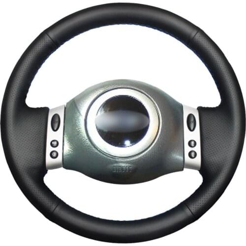 Hand-stitched Black PU Artificial Leather Car Steering Wheel Cover for Mini Coupe 2001 2002 2003 2004 2005 2006 Accessories