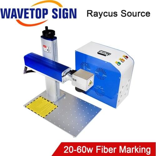 WaveTopSign 20-60W Split Type Fiber Laser Marking Machine Raycus Fiber Laser Source and JCZ V4 Control Card SG7110 Gavo Head Set