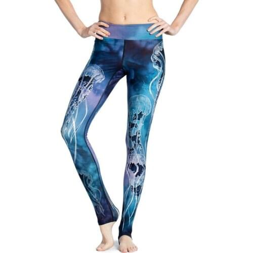 Adventure Time Jellyfish 3D Printed Sea Blue For Women Sporting Leggings Sexy Slim Pencil Pants Fitness Workout Leggins Capris